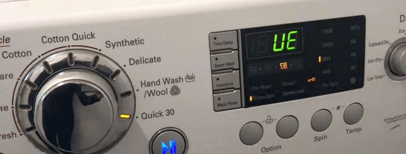 Ошибка UE на стиральной машине LG